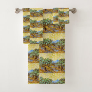 Van Gogh Olijfbomen - Gouden Zon & Lucht Kunst Bad Handdoek