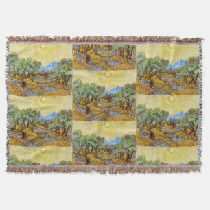 Van Gogh Olijfbomen - Gouden Zon & Lucht Kunst Deken