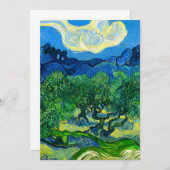 Van Gogh Olijfbomen in een bergachtig landschap Aankondiging (Voorkant / Achterkant)