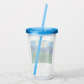 Van Gogh Olijfbomen in een bergachtig landschap Acryl Drinkbeker (Achterkant)