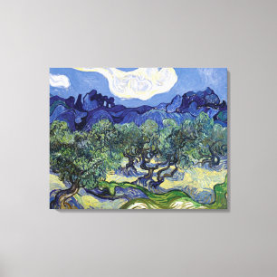 Van Gogh - Olijfbomen in een bergachtig landschap Canvas Afdruk
