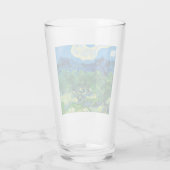 Van Gogh Olijfbomen in een bergachtig landschap Glas (Achterkant)