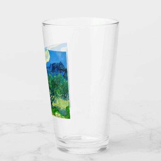 Van Gogh Olijfbomen in een bergachtig landschap Glas (Links)