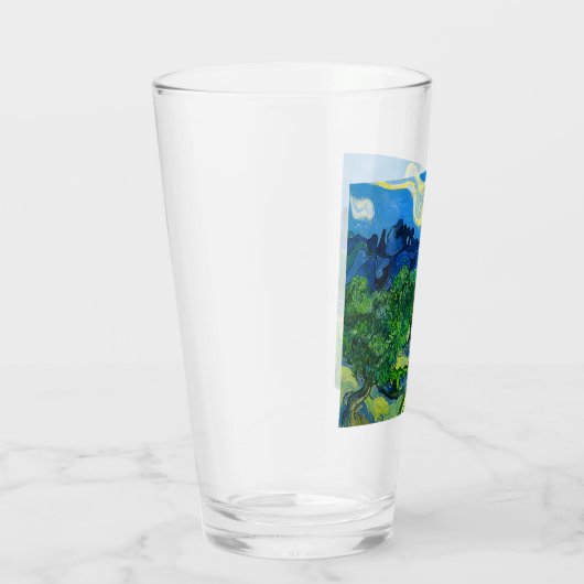 Van Gogh Olijfbomen in een bergachtig landschap Glas (Rechts)