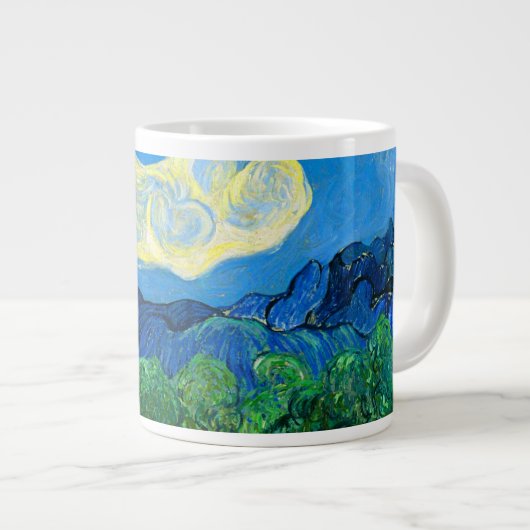 Van Gogh Olijfbomen in een bergachtig landschap Grote Koffiekop (Voorkant rechts)