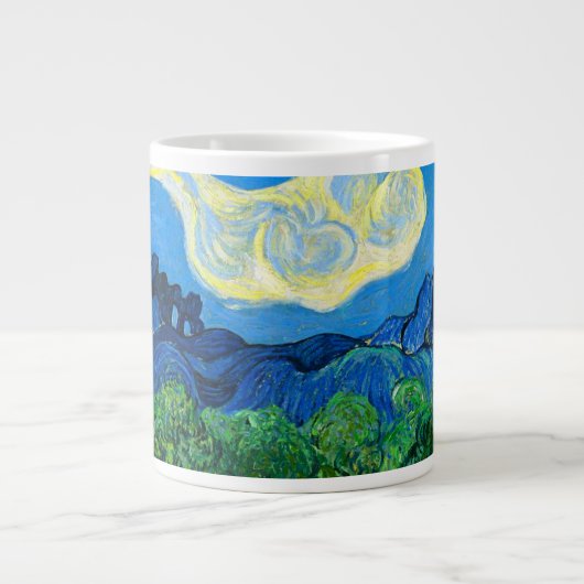 Van Gogh Olijfbomen in een bergachtig landschap Grote Koffiekop (Voorkant)