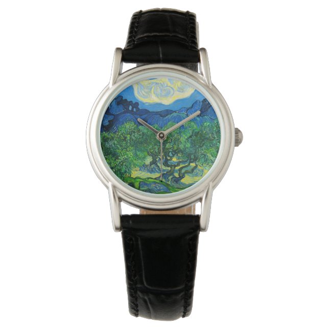 Van Gogh Olijfbomen in een bergachtig landschap Horloge (Voorkant)