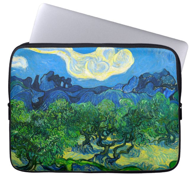 Van Gogh Olijfbomen in een bergachtig landschap Laptop Sleeve (Voorkant)