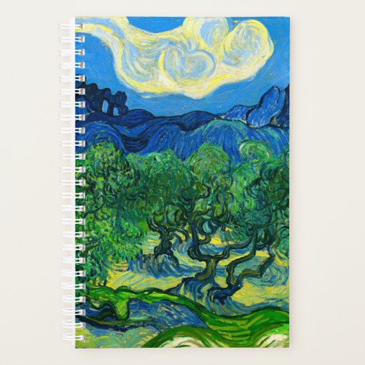 Van Gogh Olijfbomen in een bergachtig landschap Planner (Voorkant)