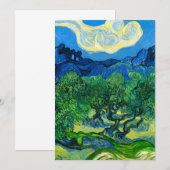 Van Gogh Olijfbomen in een bergachtig landschap Save The Date (Voorkant / Achterkant)