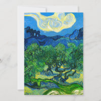 Van Gogh Olijfbomen in een bergachtig landschap