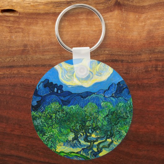 Van Gogh Olijfbomen in een bergachtig landschap Sleutelhanger (Voorkant)