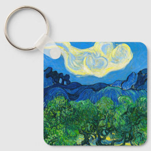 Van Gogh Olijfbomen in een bergachtig landschap Sleutelhanger