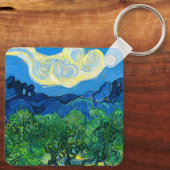 Van Gogh Olijfbomen in een bergachtig landschap Sleutelhanger (Achterkant)
