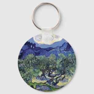 Van Gogh - Olijfbomen in een bergachtig landschap Sleutelhanger
