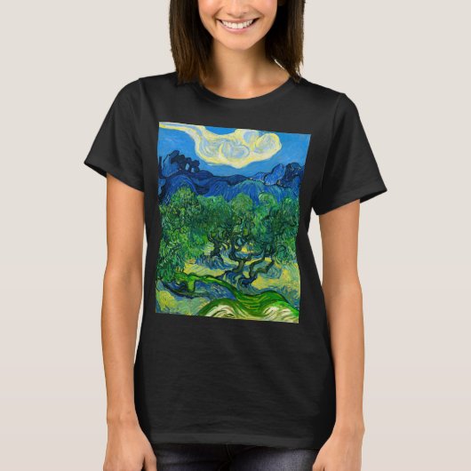 Van Gogh Olijfbomen in een bergachtig landschap T-shirt (Voorkant)