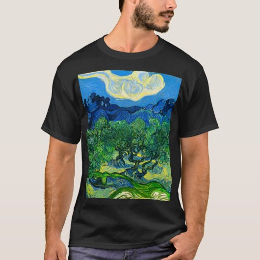 Van Gogh Olijfbomen in een bergachtig landschap T-shirt (Voorkant)