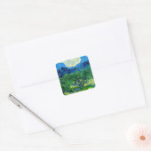 Van Gogh Olijfbomen in een bergachtig landschap Vierkante Sticker (Envelop)