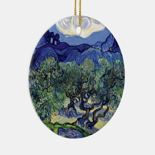 Van Gogh - olijfbomen in een berglandschap Keramisch Ornament (Rechts)
