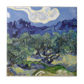 Van Gogh - olijfbomen in een berglandschap Tegeltje (Voorkant)