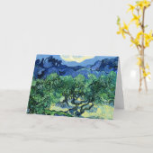 Van Gogh - Olijfbomen met Alpilles in achtergrond Kaart (Gele Bloem)
