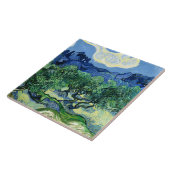 Van Gogh - Olijfbomen met Alpilles in achtergrond Tegeltje (Zijkant)