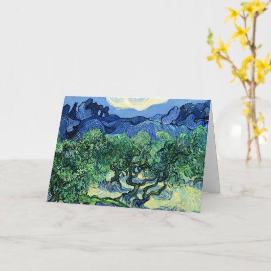 Van Gogh - Olijfbomen met Alpilles in de achtergro Kaart (Gele Bloem)