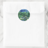 Van Gogh - Olijfbomen met Alpilles, Ronde Sticker (Tas)