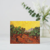 Van Gogh Olijfbomen met gele hemel en zon Briefkaart (Staand voorkant)