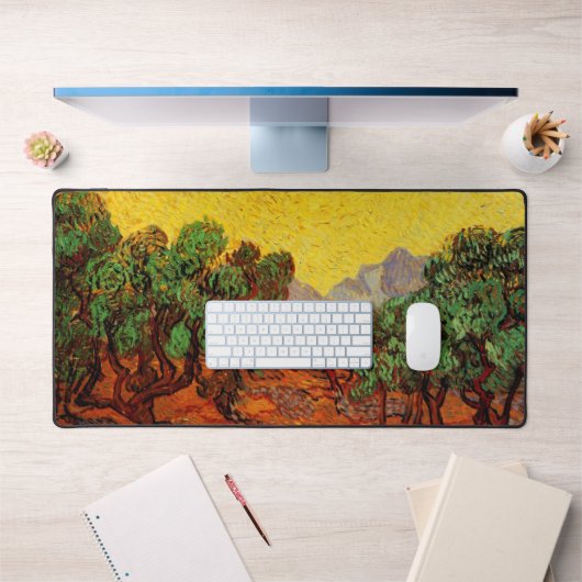 Van Gogh Olijfbomen met gele hemel en zon Bureaumat (Kantoor 1)