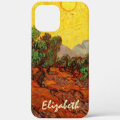Van Gogh Olijfbomen met gele hemel en zon Case-Mate iPhone Case (Achterkant)