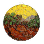 Van Gogh Olijfbomen met gele hemel en zon Dartbord (Voorkant)