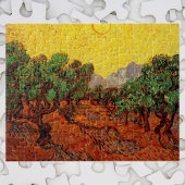 Van Gogh Olijfbomen met gele hemel en zon Legpuzzel