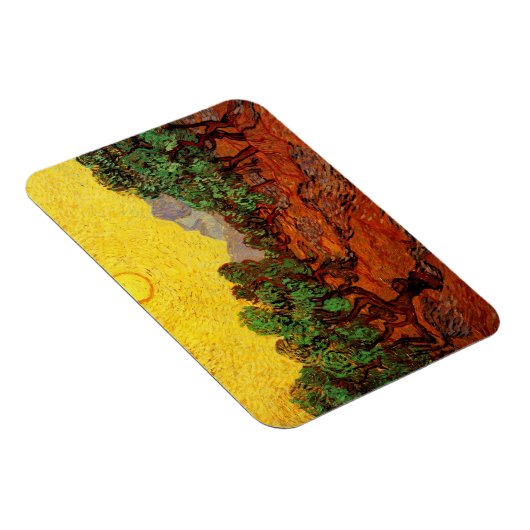 Van Gogh Olijfbomen met gele hemel en zon Magneet (Rechterzijde)