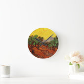 Van Gogh Olijfbomen met gele hemel en zon Ronde Klok (Huis)