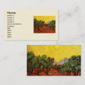 Van Gogh Olijfbomen met gele hemel en zon Visitekaartje (Voorkant / Achterkant)