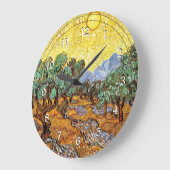 Van Gogh: olijfbomen met gele lucht en zon Larg Grote Klok (Hoek)