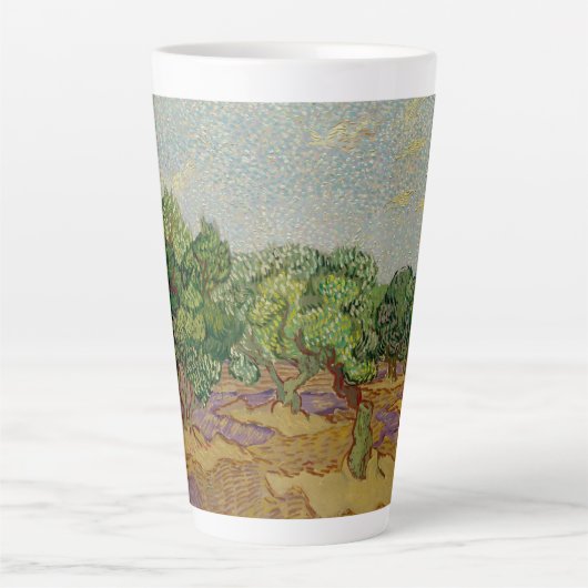 Van Gogh Olijfbomen Schilderij Latte Mok (Voorkant)