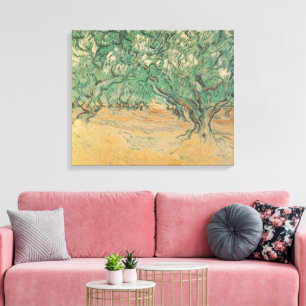 Van Gogh Olijfboomgaard - Saliegroen Natuurkunst Canvas Afdruk