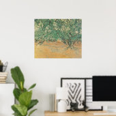 Van Gogh olijfboomgaard - saliegroene natuur kunst Poster (Thuiskantoor)