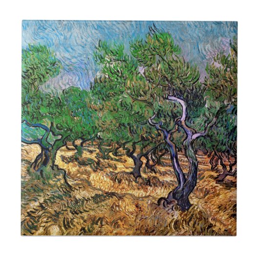 Van Gogh - Olijfboomgaard Tegeltje (Voorkant)