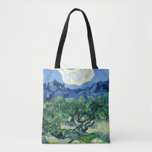 Van Gogh - Olijven met Alpilles Background Tote Bag (Voorkant)