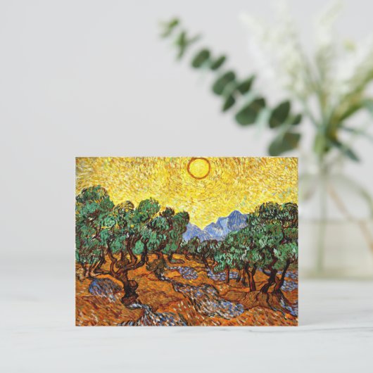 Van Gogh - Olijven met gele hemel en Sun Pos Briefkaart (Staand voorkant)
