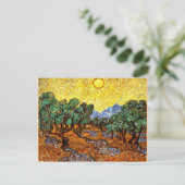 Van Gogh - Olijven met gele hemel en zon Briefkaart (Staand voorkant)