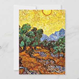 Van Gogh - Olijven met gele hemel en zon Kaart