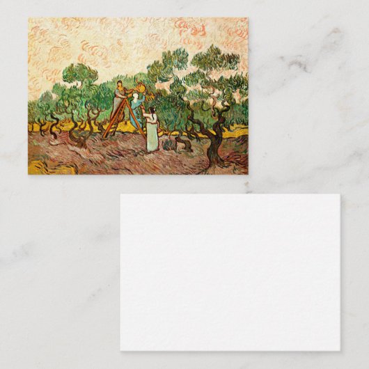 Van Gogh - Olijven plukkende vrouwen Notitiekaartje (Voorkant / Achterkant)
