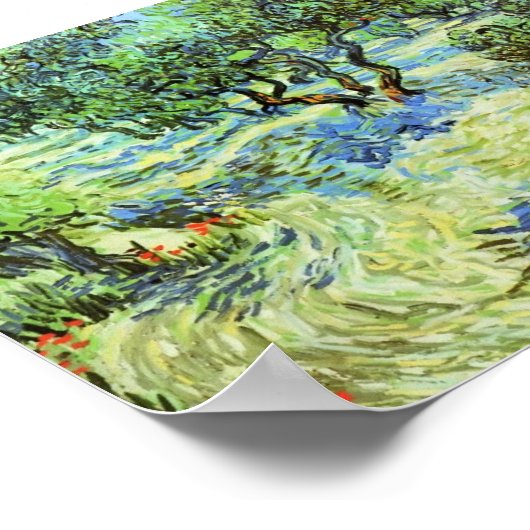 Van Gogh - Olive Grove - Bright Blue Sky Poster (Hoek)