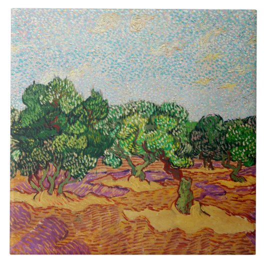 Van Gogh - Olive Trees,  Tegeltje (Voorkant)