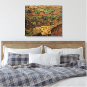 Van Gogh Olive Trees tegen een helling van een heu Canvas Afdruk (Insitu (Slaapkamer))