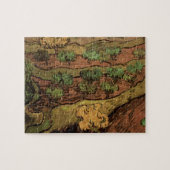 Van Gogh Olive Trees tegen een helling van een heu Legpuzzel (Horizontaal)
